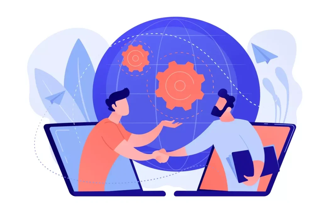 Ilustração representando a relação de trabalho entre um trabalhador intermitente e um empregador, destacando o conceito de subordinado na modalidade intermitente.