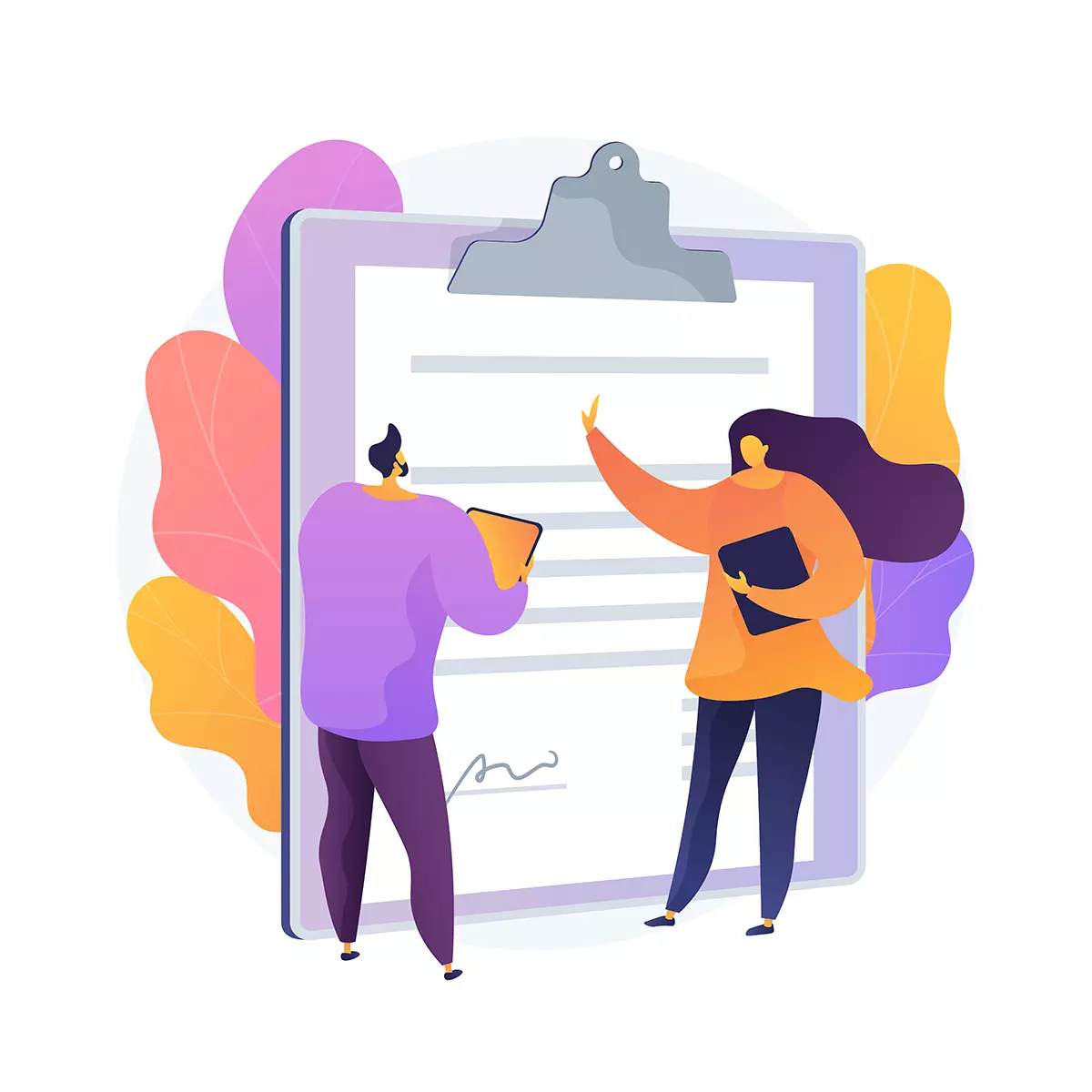 Ilustração mostrando uma pessoa assinando uma documentação de rescisão de contrato de trabalho intermitente, com destaque ao tema rescisão no trabalho intermitente.