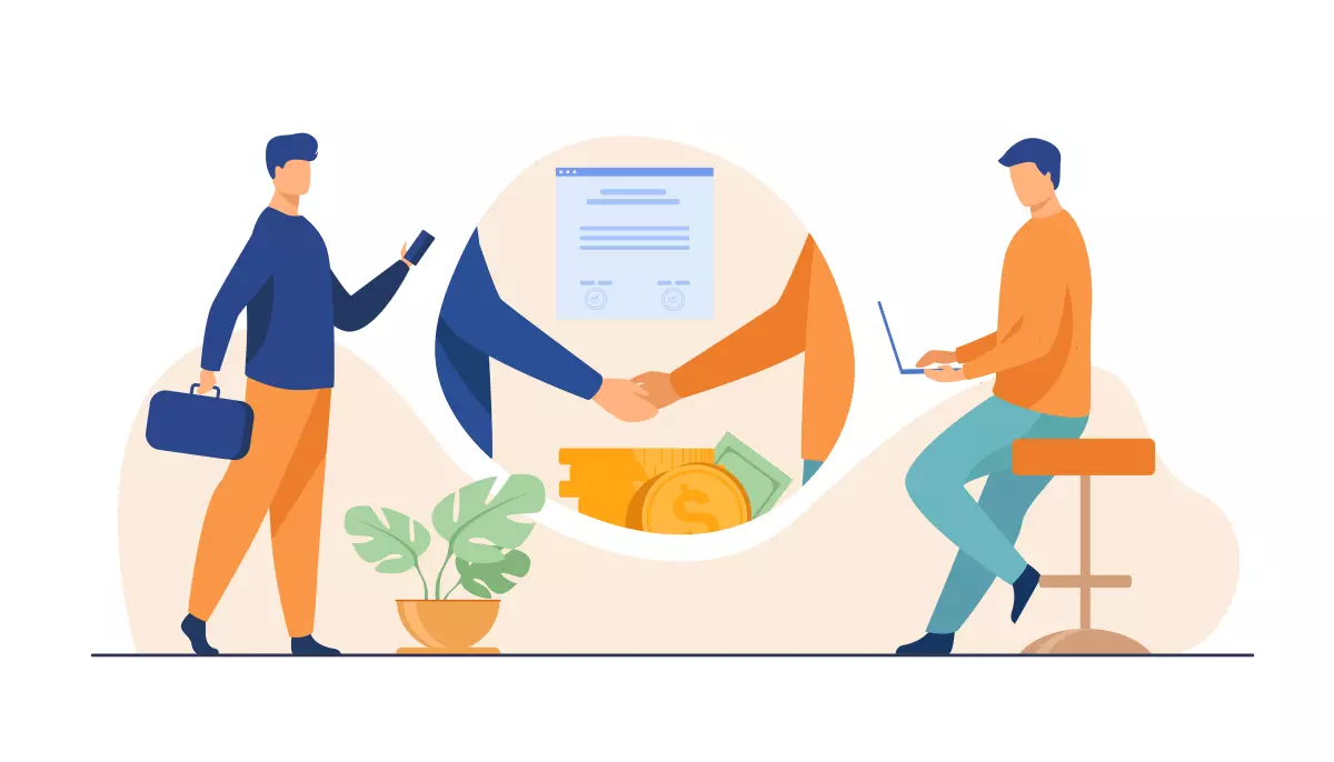 rescisao-no-trabalho-intermitente Imagem ilustrativa sobre rescisão no trabalho intermitente, com símbolo de contrato, mãos apertadas e elementos relacionados a emprego.