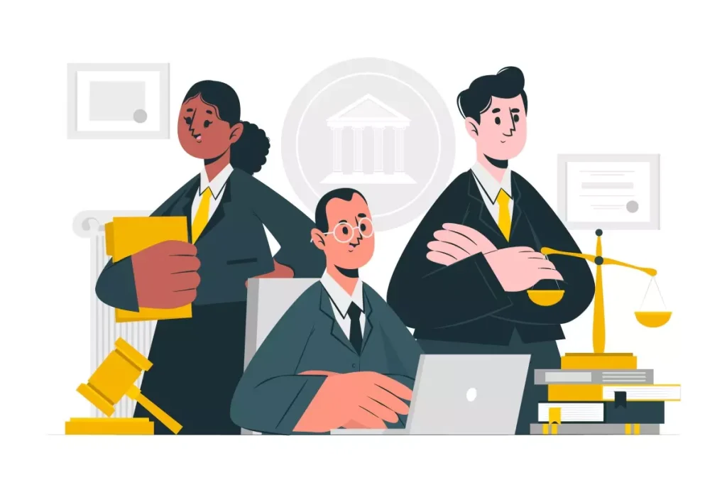 Ilustração de três profissionais em um ambiente de escritório discutindo sobre as novas regras da Portaria 671 para Trabalho Intermitente, destacando a importância das mudanças legais.