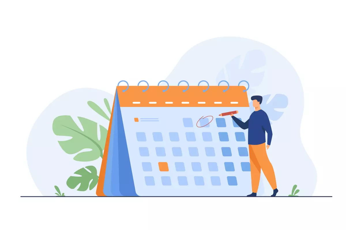 Ilustração explicativa sobre o fracionamento de férias no trabalho intermitente, destacando um calendário e um profissional planejando suas períodos de descanso.